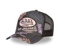 Von Dutch Casquette Trucker Noire avec Logos Multicolores, Style Californie, Réglable