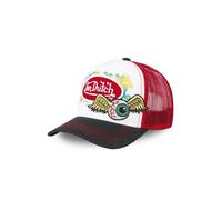 -VON DUTCH-Casquette Von Dutch Rouge et Blanche Eye Ball Trucker Baseball - Rouge