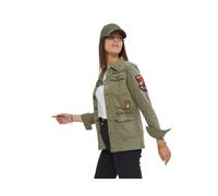 Von Dutch Surchemise femme coton, veste femme ANGEL, mi-saison, regular fit - vert M