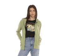 Von Dutch Sweat Femme à Capuche, Sweatshirt Femme Zippé Desert, Vert Taille L