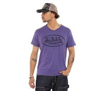 Von Dutch T-Shirt Homme Regular fit col V en Slub Jersey Ron, Violet Taille XXL
