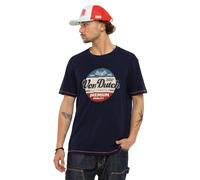 Von Dutch Tee Shirt Homme 100% Coton, T Shirt Full, Col Rond, Manches Courtes, Regular Fit, Bleu, Taille L