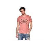 Von Dutch Tee shirt homme 100% coton, t-shirt homme RON, slim fit, col v & manches courtes - rose S