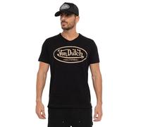 Von Dutch Tee Shirt Homme 100% Coton, T-Shirt Ron, Regular Fit, Col V & Manches Courtes, Noir, Taille M