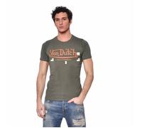 Von Dutch Tee shirt homme coton, t-shirt homme LIFE, slim fit, col rond & manches courtes - vert XL