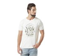 Von Dutch Tee Shirt Homme Prest, T Shirt Homme, 100% Coton, Beige, Noir, Taille M