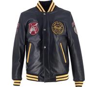 Von Dutch X Helstons Collegian Blouson de moto en cuir, taille 2XL pour homme