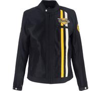 Von Dutch X Helstons Speed Racer Air Mesh Blouson textile de moto, noir-blanc-jaune, taille 2XL pour homme