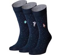 Von Jungfeld pack de 3 chaussettes pour hommes - chaussettes à motifs, boîte cadeau, couleurs mixtes Orbit 39-42