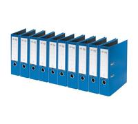 VON Leitz 10550035 Lot de 10 classeurs A4 en carton avec couverture en plastique Largeur de dos 80 mm, pour 600 feuilles, Ange bleu et certifié FSC Pour l'école, l'étude et la maison Bleu
