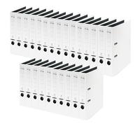 VON Leitz 10560001 Lot de 25 classeurs A4 en carton avec couverture en plastique Largeur de dos 50 mm, pour 350 feuilles, Ange bleu et certifié FSC Pour l'école, l'étude et la maison Blanc