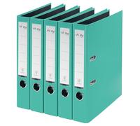 VON Leitz 10561051 Lot de 5 classeurs A4 en carton avec couverture en plastique Largeur de dos 50 mm, pour 350 feuilles, Carton certifié FSC, pour l'école, l'étude et la maison, vert menthe
