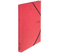 VON Leitz 30120025 Lot de 5 classeurs à anneaux en carton avec 2 anneaux et fermeture élastique Largeur dos 25 mm Capacité 140 feuilles Rouge Format A4
