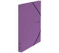 VON Leitz 30120065 Lot de 5 classeurs A4 en carton avec 2 anneaux et fermeture élastique, dos de 25 mm, pour 140 feuilles, mécanisme à anneaux, pour l'école, l'étude et la maison, violet