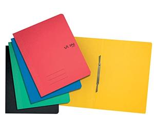 VON Leitz 30131099 Lot de 5 chemises A4 en carton avec mécanisme d'agrafage pour 250 feuilles pour l'école, l'étude et la maison Multicolore