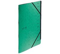 VON Leitz 30150055 Lot de 5 chemises A4 avec 12 compartiments en carton avec onglets et fermeture élastique pour l'école, l'étude et la maison Vert