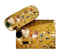 VON LILIENFELD Étui Lunettes Boîte Robuste Cadeau Étui Lunettes de Soleil Chiffon de Nettoyage Art Gustav Klimt: Le Baiser