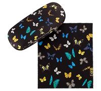 VON LILIENFELD Étui Lunettes Danse des papillons Butterfly Boîte Robuste Étui Lunettes de Soleil Chiffon de Nettoyage Butterfly