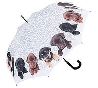 VON LILIENFELD® Parapluie Canne Grand Robuste Ouverture Automatique Chien Quatuor de chiots