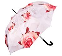 VON LILIENFELD® Parapluie Canne Grand Robuste Résistant au Vent Ouverture Automatique Mariée Fleur Roses, crème