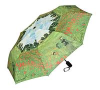 VON LILIENFELD® Parapluie de Poche Monet: Champ de coquelicots Ouverture Automatique Résistant au Vent Pliant Légèrement Stable Art Claude