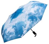 VON LILIENFELD® Parapluie de Poche Ouverture Automatique Résistant au Vent Pliant Légèrement Stable Ciel Bleu