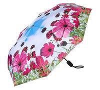 VON LILIENFELD Parapluie de poche Pré fleuri Fleurs résistant au vent Ouverture-fermeture automatique Stable Léger Compact