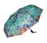 VON LILIENFELD® Parapluie de Poche Vincent van Gogh : Iris Résistant au Vent Ouverture et Fermeture Automatique Pliant Mini Légèrement Stable Art Floral