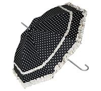 VON LILIENFELD Parapluie Ombrelle de Mariée Femme Mariage Ouverture Automatique Résistant au Vent Mary noir à pois