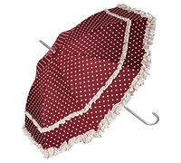 VON LILIENFELD Parapluie Ombrelle de Mariée Femme Mariage Ouverture Automatique Résistant au Vent Mary bordeaux à pois