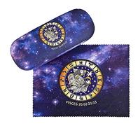 VON LILIENFELD Zodiaque Poisson Étui Lunettes Boîte Robuste Cadeau Étui Lunettes de Soleil Chiffon de Nettoyage Pisces