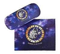 VON LILIENFELD Zodiaque Taureau Étui Lunettes Boîte Robuste Cadeau Étui Lunettes de Soleil Chiffon de Nettoyage Taurus