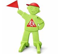 Von Steineich PlaySafe - Figurine d'avertissement pour enfant avec drapeau - Panneau d'avertissement pour enfants qui jouent - Support d'avertissement de circulation réfléchissant - Conduite lente