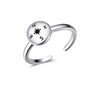 VONALA Bague réglable en argent sterling avec plumes, celtique, sirène, libellule, croix, bijoux ouverts pour femmes et filles, Adjustable, Argent sterling, Aucune information