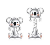 VONALA Boucles d'oreilles à tige en argent sterling 925 avec motif vache des Highlands, axolotl, koala, corgi, bijoux hypoallergéniques, cadeaux d'anniversaire pour femmes et adolescentes, Argent