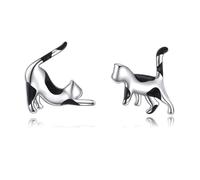 VONALA Boucles d'oreilles à tige en argent sterling S925 en forme de chat - Cadeau idéal pour femmes, filles, amoureux des chats