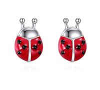 VONALA Boucles d'oreilles coccinelles en argent sterling 925 pour femme et fille, Argent sterling