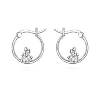 VONALA Boucles d'oreilles créoles en argent sterling, boucles d'oreilles en forme de champignon pour femme, bijoux cadeaux pour anniversaires, fête des mères
