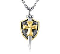 VONALA Collier en argent sterling 925 avec pendentif en forme d'épée pour homme