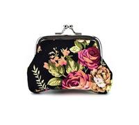 VONCYKI 1 porte-monnaie pour femme avec joli motif hibou imprimé moraillon, Co-sh-bag-0107-bk, Taille unique