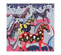 VONCYKI 130 cm Écharpe en soie pour femme avec impression tête de cheval Étoles Écharpes carrées foulards grands bandanas foulards Hijabs en soie pour femme, champagne, 130X130CM