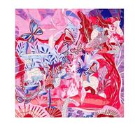 VONCYKI 130 cm Écharpe en soie pour femme avec impression tête de cheval Étoles Écharpes carrées foulards grands bandanas foulards Hijabs en soie pour femme, Desert Camouflage, 130X130CM