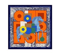 VONCYKI 130 cm Écharpe en soie pour femme avec impression tête de cheval Étoles Écharpes carrées foulards grands bandanas foulards Hijabs en soie pour femme, rose, 130X130CM