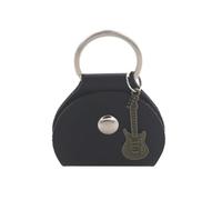 VONCYKI Étui pour médiator de guitare avec porte-clés - Petit pendentif - En cuir synthétique - Pour guitariste et amateur de musique, Sac à médiator noir Antiq, Taille unique