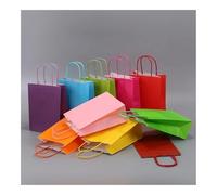 VONCYKI Lot de 10 sacs à provisions colorés en papier kraft, sacs à bonbons, sacs en papier coloré à main, décoration de fête de mariage, cadeau (10 pièces, vert foncé, 16 x 12 x 6 cm)