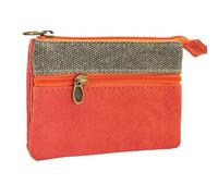 VONCYKI Lot de 2 porte-monnaie en coton - Joli portefeuille portable pour filles - Style Louis - Sac Chanel de luxe (orange)