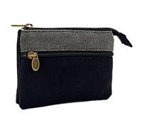 VONCYKI Lot de 2 porte-monnaie en coton pour filles - Style Louis - Noir