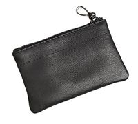 VONCYKI Lot de 2 porte-monnaie rétro en cuir de vachette pour homme avec fermeture éclair et fermeture éclair Noir