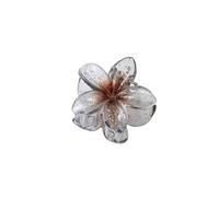 VONCYKI Lot de 3 petites pinces à cheveux en forme de fleur de 4 cm - Couleur bonbon - En acrylique - Antidérapantes - Pour queue de cheval - Pour filles - Gris pailleté