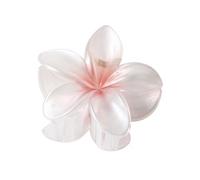 VONCYKI Lot de 4 épingles à cheveux en forme de fleur de plumeria en acrylique nacré de 8 cm pour femme (rouge clair)